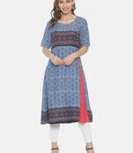 Multicolor printed viscose ethnic-kurtis
