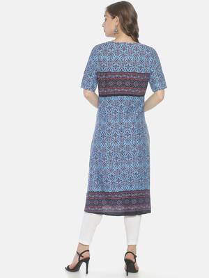 Multicolor printed viscose ethnic-kurtis 2