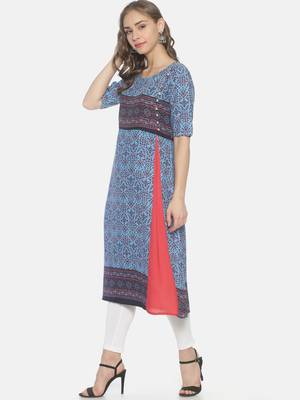 Multicolor printed viscose ethnic-kurtis 3