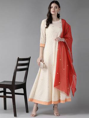 Cream printed crepe ethnic-kurtis 4