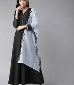 Black printed crepe ethnic-kurtis