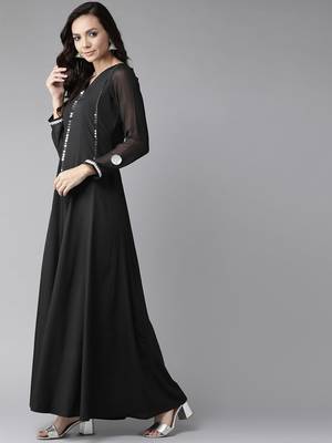 Black printed crepe ethnic-kurtis 3