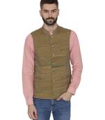 Grey Woven Wool Nehru Jacket