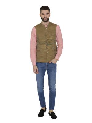 Grey Woven Wool Nehru Jacket 2