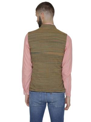 Grey Woven Wool Nehru Jacket 5