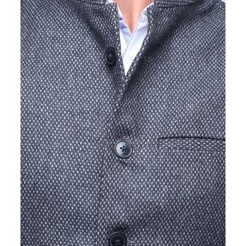 Black Woven Wool Nehru Jacket 5