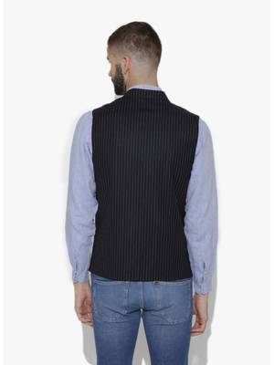 Black Woven Wool Nehru Jacket 2