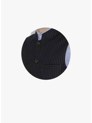 Black Woven Wool Nehru Jacket 5
