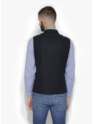 Blue Woven Wool Nehru Jacket 2