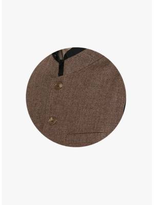 Brown Woven Wool Nehru Jacket 5