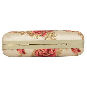 Worthyy Collections Embroidered Party Clutch Bag Gold 3