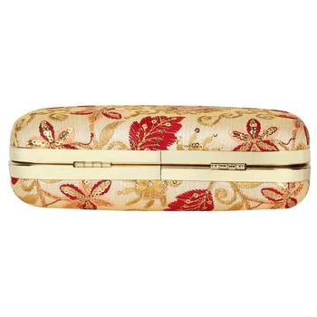 Worthyy Collections Embroidered Party Clutch Bag Gold 5