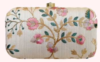 Worthyy Collections Embroidered Party Clutch Bag White 1