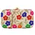 WORTHYY COLLECTIONS EMBROIDERED PARTY CLUTCH BAG WHITE & MULTICOLORED