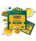 15 Tea Bags Of Turmeric Moringa Herbal Tea Tisane By Vahdam 