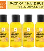 4 X 60ml Of NATURAL'S Juicy Real Orange Portable Rinse Free Hand Rub By NutriGlow 