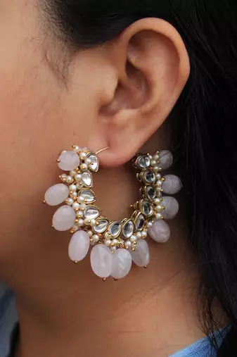 Afreen Hoop Pink Earrings