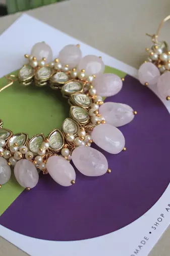 Afreen Hoop Pink Earrings