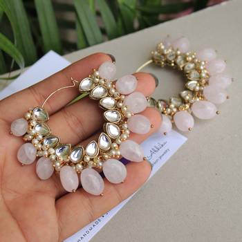 Afreen Hoop Pink Earrings 4