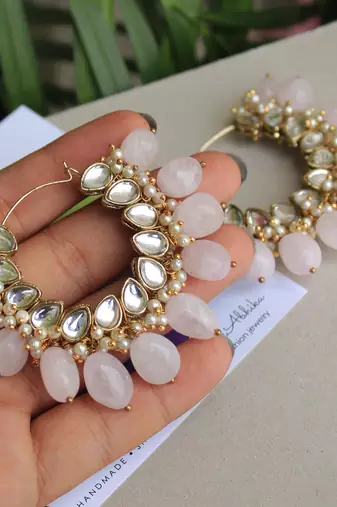 Afreen Hoop Pink Earrings