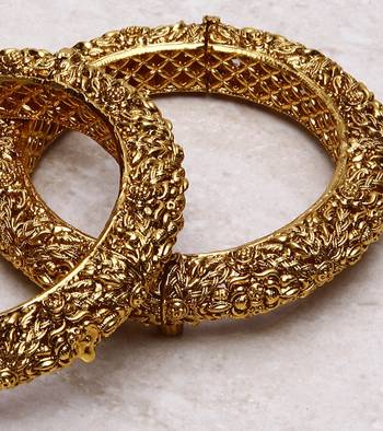 Antique Finish Temple Kada Pair 2