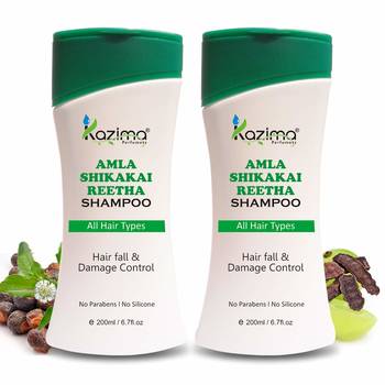 Amla Shikakai Reetha Shampoo Pack of 2 with Milk Protein, Multivitamins For Hair fall and Damage 1