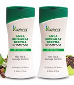 Amla Shikakai Reetha Shampoo Pack of 2 with Milk Protein, Multivitamins For Hair fall and Damage