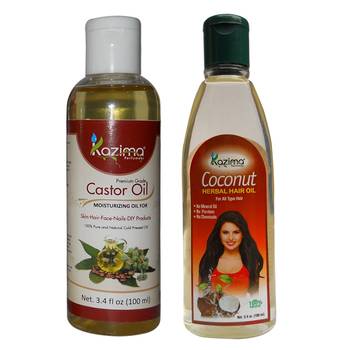 100ML Combo of Castor Oil and Coconut Herbal Hair Oil Each  Reduces Hair Fall, Hair loss control & Hair Growth 1