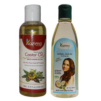 100ML Combo of Castor Oil and Jasmine Herbal Hair Oil Each  Anti Hair Loss & Promote Hair Growth 1