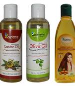 100ML Combo of Olive Oil Castor Oil and Almond Herbal Hair Oil Each  Anti Hair Fall Control & Hair Growth