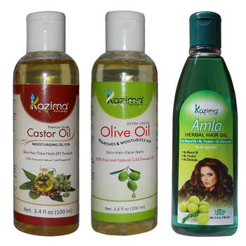  100ML Combo of Olive Oil Castor Oil and Amla Herbal Hair Oil Each  1