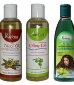  100ML Combo of Olive Oil Castor Oil and Amla Herbal Hair Oil Each 