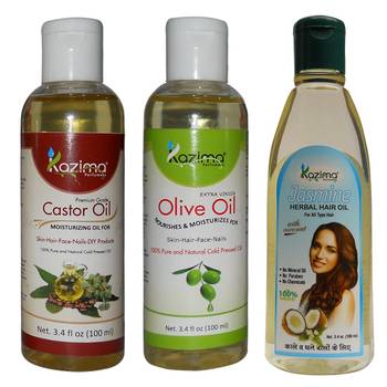 100ML Combo of Olive Oil Castor Oil and Jasmine Herbal Hair Oil Each   1