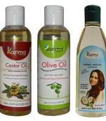 100ML Combo of Olive Oil Castor Oil and Jasmine Herbal Hair Oil Each  