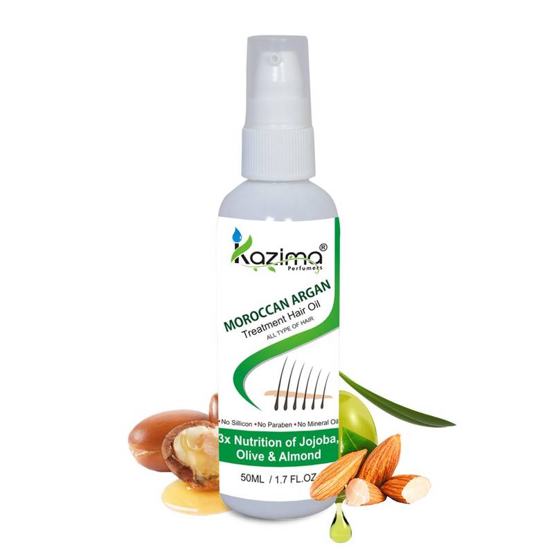 Premium Quality MOROCCAN ARGAN Treatment Hair Oil For Unisex 50 ML - With 3X Nutrition of Jojoba