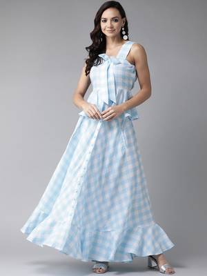 Blue digital print poly ryon salwar 1