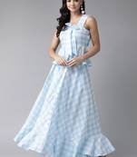 Blue digital print poly ryon salwar