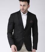Black Plain Polyester Men Blazers