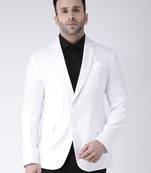 White Plain Cotton Men Blazers