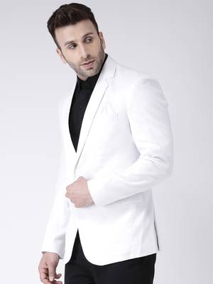White Plain Cotton Men Blazers 3
