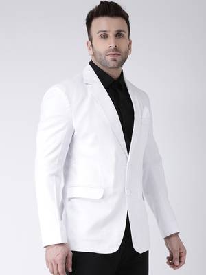 White Plain Cotton Men Blazers 4