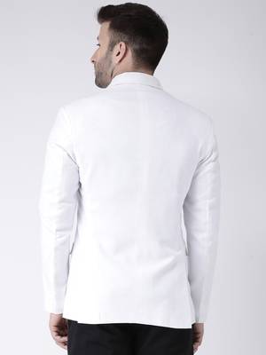 White Plain Cotton Men Blazers 5