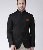 Black Plain Polyester Men Blazers