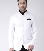 White Plain Cotton Men Blazers