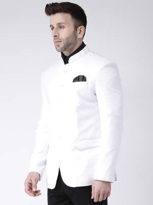 White Plain Cotton Men Blazers 3