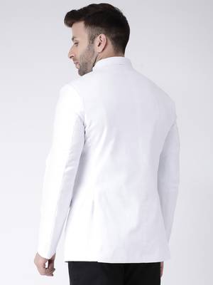 White Plain Cotton Men Blazers 5