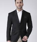 Black Plain Polyester Men Blazers