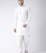 White Plain Dupion Kurta Pajama