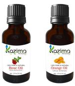 15ml Kazima Combo Set of Rose Oil & Orange Essential Oil 
