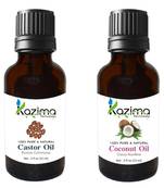 15ml Kazima Combo Set of Castor Carrier Oil and Coconut Cold Pressed Oil 